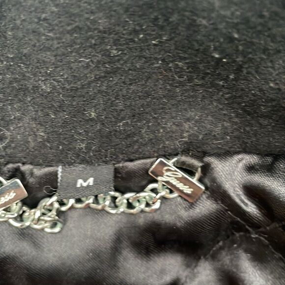 1981 Guess Faux Leather Moto Jacket Womens Size M Zip up Black Silver Zip Lin… - Picture 16 of 16